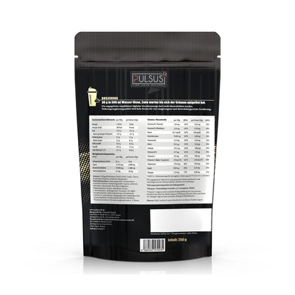 PULSUS FIT Kollagen Protein Men Edition Cherry Rückseite mit Nährwerten
