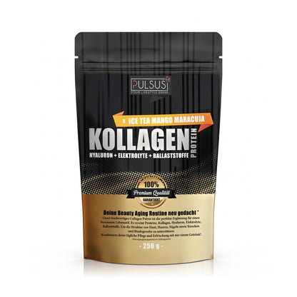 PULSUS FIT Kollagen Protein Men Edition Ice Tea Mango Maracuja Vorderseite