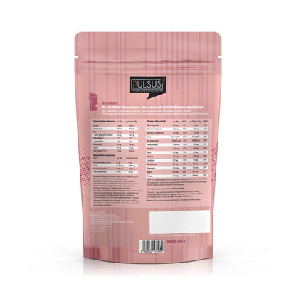 PULSUS FIT Kollagen Protein Women Edition Watermelon Rückseite mit Nährwerten