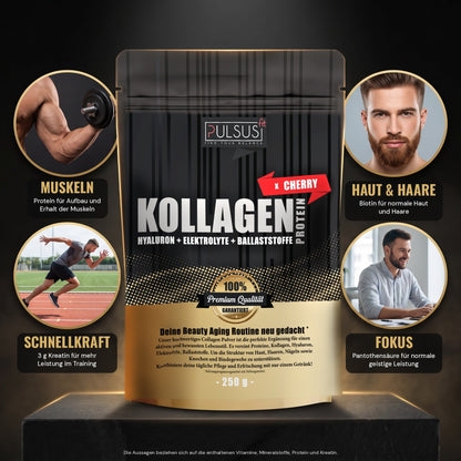 Kollagen Protein Men Edition: Muskeln, Haut und Haare, Schnellkraft, Fokus